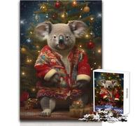 Rompecabezas de 1000 Piezas para Adolescentes, Bonito Koala navideño, Ideal para aliviar el estrés, Actividad de Ocio, Juguete de Manualidades de Corte ultrapreciso, tamaño 38x26cm