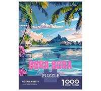 Rompecabezas De 1000 Piezas para Adolescentes Bora Bora French Polynesia Rompecabezas para Adultos Juegos Relajantes Arte De Pared Diversión En Casa Actividades, 38x26cm/1000pcs