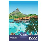 Rompecabezas De 1000 Piezas para Adolescentes Bora Bora Travel Print Rompecabezas para Adultos Juguetes DIY Alivio del Estrés Oferta como Regalos para Toda La Familia 38x26cm/1000pcs