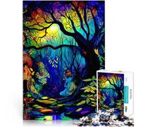 Rompecabezas de 1000 Piezas para Adolescentes Bosque Colorido Reducción del estrés Interesante Interacción Entre Padres e Hijos 38x52cm