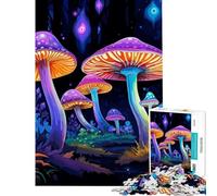 Rompecabezas de 1000 Piezas para Adolescentes Bosque de Setas desafío Educativo decoración de Pared Juegos relajantes para Mayores de 14 años (38x52cm)