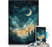 Rompecabezas de 1000 Piezas para Adolescentes Bosque del Cielo Nocturno Difícil Difícil Actividades Divertidas en casa, Regalos de cumpleaños, Regalos de Viaje, 38x26cm