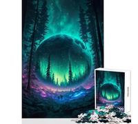 Rompecabezas de 1000 Piezas para Adolescentes Bosque Luna Auroras Polares decoración del hogar Juguetes Regalos de Amigo Secreto Juego de ingenio colección de Artistas Bellas Artes tamaño 38x26cm