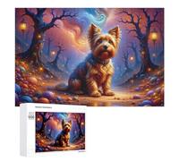 Rompecabezas de 1000 piezas para adolescentes, bosque mágico con bonito rompecabezas de perro para adultos, decoración de pared, decoración perfecta desafiante para completar 1000 piezas