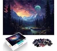Rompecabezas de 1000 Piezas para Adolescentes Bosque Nocturno de Galaxia Acertijo para Actividades Divertidas en casa, Regalos de cumpleaños, Regalos de Viaje, 52x38cm