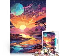 Rompecabezas de 1000 Piezas para Adolescentes Bosque Nocturno de Galaxia Difícil Difícil Decoración de Pared cumpleaños y Navidad 52x38cm