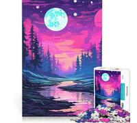 Rompecabezas de 1000 Piezas para Adolescentes Bosque Nocturno Galáctico, Juegos Educativos, Carrera de Velocidad con Las Manos, Colección de Artistas, Bellas Artes 38x26cm
