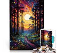 Rompecabezas de 1000 Piezas para Adolescentes Bosque psicodélico Competición de Velocidad de Manos Mejorar el Amor Entre Parejas 52x38cm