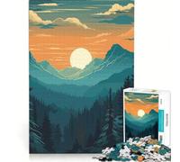 Rompecabezas de 1000 Piezas para Adolescentes: Bosque Tranquilo, Horizonte y Atardecer Juegos relajantes, Divertidos y con Humor Un desafío único 38x52cm