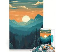 Rompecabezas de 1000 Piezas para Adolescentes: Bosque Tranquilo, Horizonte y Atardecer Juguetes para armar, Ideal para la interacción Entre Padres e Hijos cumpleaños 50x75cm