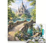 Rompecabezas de 1000 Piezas para Adolescentes: Bosques fantásticos y Arquitectura de Castillos, Juegos educativos, decoración de Pared, 38x26cm