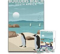 Rompecabezas de 1000 Piezas para Adolescentes, Boulders Beach, Sudáfrica, Juego Educativo Familiar, Regalo de cumpleaños, Obra de Arte, tamaño 38x26cm