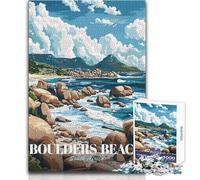 Rompecabezas de 1000 Piezas para Adolescentes, Boulders Beach, Sudáfrica, póster de Viaje, desafío difícil, Juego Educativo, Regalo para Mujeres y Hombres (tamaño 38x26cm)