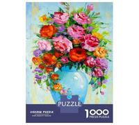 Rompecabezas De 1000 Piezas para Adolescentes Bouquet of Roses in A Vase Rompecabezas para Adultos Juguetes Antiestrés Ensamblaje De Patrones Desafiante De Completar 38x26cm/1000pcs