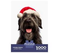 Rompecabezas De 1000 Piezas para Adolescentes Bouvier Des Flandres Dog with Santa Hat Rompecabezas para Adolescentes Juguetes Antiestrés Difícil Gran Regalo para Jugar 70x50cm/1000pcs