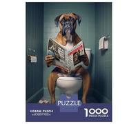 Rompecabezas De 1000 Piezas para Adolescentes Boxer Dog on The Toilet Rompecabezas para Adultos Juegos Relajantes Decoración De Pared 70x50cm/1000pcs