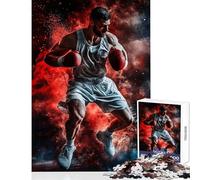 Rompecabezas de 1000 Piezas para Adolescentes: Boxer en acción Juguetes antiestrés Regalos de cumpleaños Juego de ingenio con Papá Noel (tamaño 38x52cm)