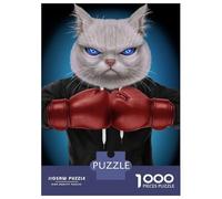 Rompecabezas De 1000 Piezas para Adolescentes Boxer White Cat Rompecabezas para Adultos Juguetes De Bricolaje Decoración del Hogar Juego Desafiante Regalos 52x38cm/1000pcs