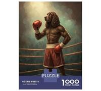 Rompecabezas De 1000 Piezas para Adolescentes Boxing Dog in A Ring Rompecabezas Juego Familiar Mejora La Memoria Cumpleaños 38x26cm/1000pcs