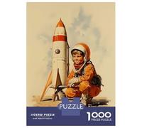 Rompecabezas De 1000 Piezas para Adolescentes Boy Astronaut Retro Style Rompecabezas para Adultos Juegos De Relajación Desafío Difícil Desafío Educativo 70x50cm/1000pcs