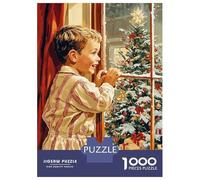 Rompecabezas De 1000 Piezas para Adolescentes Boy Gazing at Christmas Tree Rompecabezas Juegos De Relajación Análisis Y Lógica Desafío Educativo 38x26cm/1000pcs