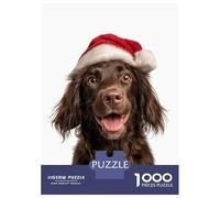 Rompecabezas De 1000 Piezas Para Adolescentes Boykin Spaniel Dog with Santa Hat Portrait Rompecabezas Para Adultos Juegos Relajantes Ensamblaje De Patrones Regalos De Cumpleaños Y Únicos 52x38cm/1000p