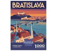 Rompecabezas De 1000 Piezas para Adolescentes Bratislava Cityscape Travel Rompecabezas para Adultos Juegos Divertidos Decoración Perfecta Regalo De Cumpleaños, Regalos, 38x26cm/1000pcs