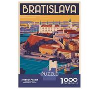 Rompecabezas De 1000 Piezas para Adolescentes Bratislava Cityscape Vintage Travel Rompecabezas para Adultos Juegos Relajantes Corte De Precisión Regalos Y Cumpleaños Únicos 38x26cm/1000pcs