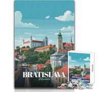 Rompecabezas de 1000 Piezas para Adolescentes, Bratislava, Eslovaquia, ilustración de Paisaje Urbano, Juguetes, Juegos educativos, Regalo de cumpleaños, Regalo de Amigo Secreto, tamaño 50x75cm