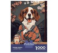 Rompecabezas De 1000 Piezas para Adolescentes Brittany Dog Japanese Food Rompecabezas para Adultos Juego De Ingenio Análisis Y Lógica Actividades Divertidas En Casa, 38x26cm/1000pcs