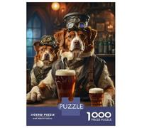 Rompecabezas De 1000 Piezas para Adolescentes Brittany Spaniel Beer Dog Rompecabezas para Adultos Juegos Familiares Regalos para Mujeres Cumpleaños 38x26cm/1000pcs
