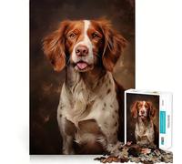 Rompecabezas de 1000 Piezas para Adolescentes Brittany Spaniel,Encaje, Arte,Juego de concentración Mental,Tiempo de Descanso,diversión, (50x75cm)