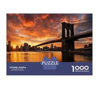 Rompecabezas De 1000 Piezas para Adolescentes Brooklyn Bridge Sunset Rompecabezas para Adultos Juegos Relajantes Decoración De Pared 38x26cm/1000pcs