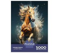 Rompecabezas De 1000 Piezas para Adolescentes Brown Wild Cute Race Horse Rompecabezas para Adultos Juego Práctico Difícil Regalos De Cumpleaños Y Únicos 52x38cm/1000pcs