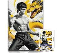 Rompecabezas de 1000 Piezas para Adolescentes, Bruce Lee Dragon Art, Juego Educativo, Regalo de cumpleaños (tamaño 38x52cm)
