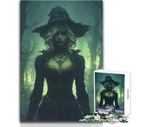 Rompecabezas de 1000 Piezas para Adolescentes: Bruja misteriosa en un Bosque Oscuro Ideal para un rato de Relax Troquelado de precisión Fina Tamaño del Juguete: 50x75cm