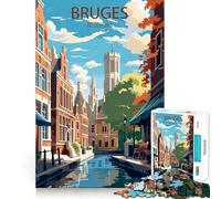 Rompecabezas de 1000 Piezas para Adolescentes,Brujas,Bélgica,Corte Premium,Divertido,enfocado,Juego fácil,Tiempo de Juego,decoración navideña (50x75cm)