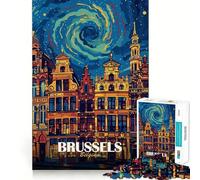 Rompecabezas de 1000 Piezas para Adolescentes,Bruselas,Bélgica,Paisaje Urbano,Arte,decoración,Juguete para ejercitar la Mente,Juego para Relajarse,Regalo Divertido de Navidad (50x75cm)