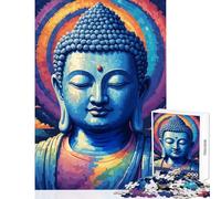 Rompecabezas de 1000 Piezas para Adolescentes Buda Azul Pixel Art Juguete Educativo Regalos de cumpleaños Juegos educativos Ayuda a ejercitar el Cerebro tamaño 38x52cm