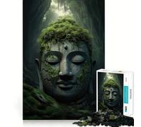 Rompecabezas de 1000 Piezas para Adolescentes Buda,Bosque,meditación,Arte de Corte preciso,Juego cognitivo,Regalo para Momentos de Juego tranquilos,decoración navideña (50x75cm)