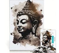 Rompecabezas de 1000 Piezas para Adolescentes Buda Consciente Tinta aguada Juegos educativos diversión Familiar Regalos para Amigos y Familiares 50x75cm
