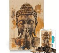 Rompecabezas de 1000 Piezas para Adolescentes Buda en oración,Juego de Bordes limpios,Juguete de Desarrollo cognitivo,Juego de Entretenimiento,decoración navideña,Regalo (38x52cm)