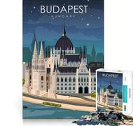Rompecabezas de 1000 Piezas para Adolescentes Budapest,Hungría Juego de Ajuste Desafío Mental Juguete para Relajarse y divertirse Escena navideña Arte (38x26cm)