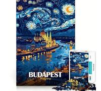 Rompecabezas de 1000 Piezas para Adolescentes,Budapest,Hungría,Noche Estrellada,Arte,decoración,Juguete para ejercitar la Mente,Juego para Relajarse,Regalo Divertido de Navidad (38x52cm)