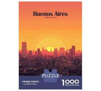 Rompecabezas De 1000 Piezas para Adolescentes Buenos Aires Sunset Skyline Rompecabezas Juego Familiar Mejora La Memoria Cumpleaños 70x50cm/1000pcs