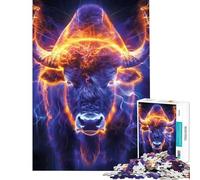 Rompecabezas de 1000 Piezas para Adolescentes Búfalo Brillante Juegos relajantes Juguetes adictivos para Cultivar la Paciencia Regalo artístico decoración de Pared (tamaño 38x52cm)