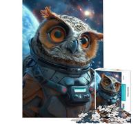 Rompecabezas de 1000 Piezas para Adolescentes Búho Astronauta Aventurero Juguetes educativos Juego Imposible Desafío difícil Regalo de cumpleaños (Tamaño 38x26cm)