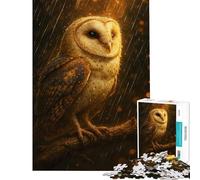 Rompecabezas de 1000 Piezas para Adolescentes Búho bajo la Lluvia Un Reto para completar Juguete antiestrés Decoración de Pared para Mayores de 14 años Juego (38x26cm)