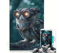 Rompecabezas de 1000 Piezas para Adolescentes: Búho cibernético con visión Nocturna, Juego Imposible, interacción Entre Padres e Hijos, cumpleaños 50x75cm