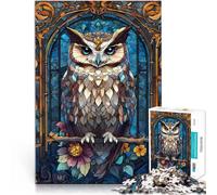 Rompecabezas de 1000 Piezas para Adolescentes Búho Juego Familiar para aliviar el estrés: desafío difícil Buen Regalo 38x26cm